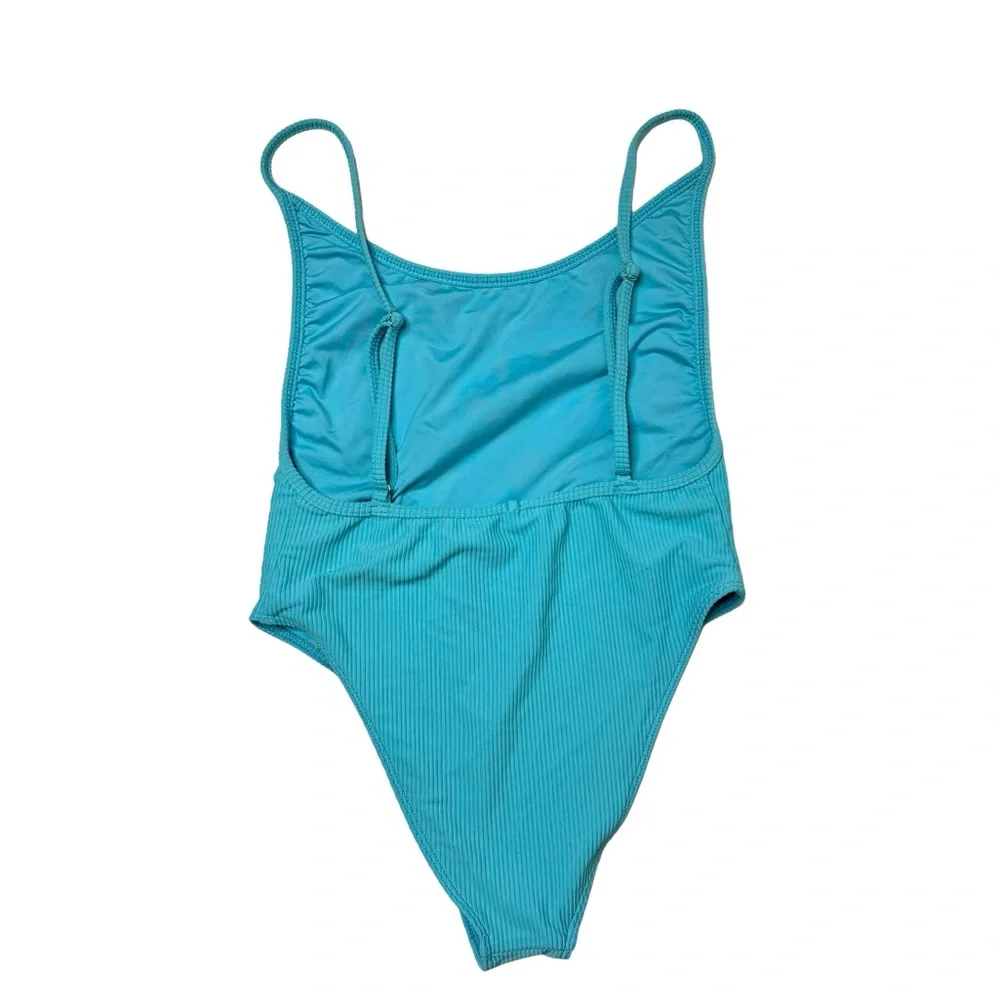 Frankie’s Bikinis | Mallory Ribbed One Piece in Oasis Blue Medium